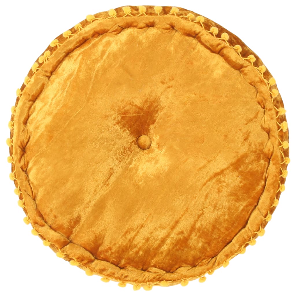 Pouf Rond Velours 40x20 cm Moutarde - XIOS