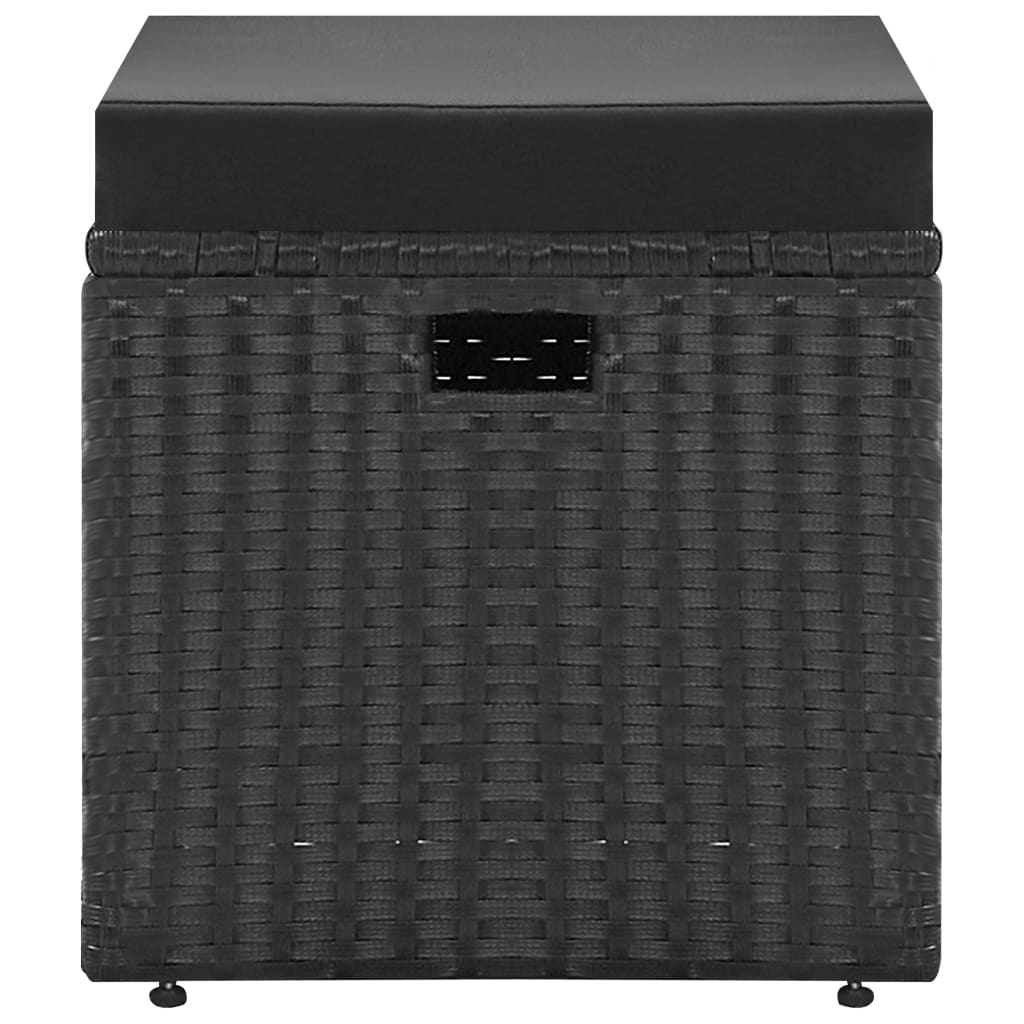Salon de jardin 4 pcs Noir avec coussins Résine tressée Salons de jardin vidaXL