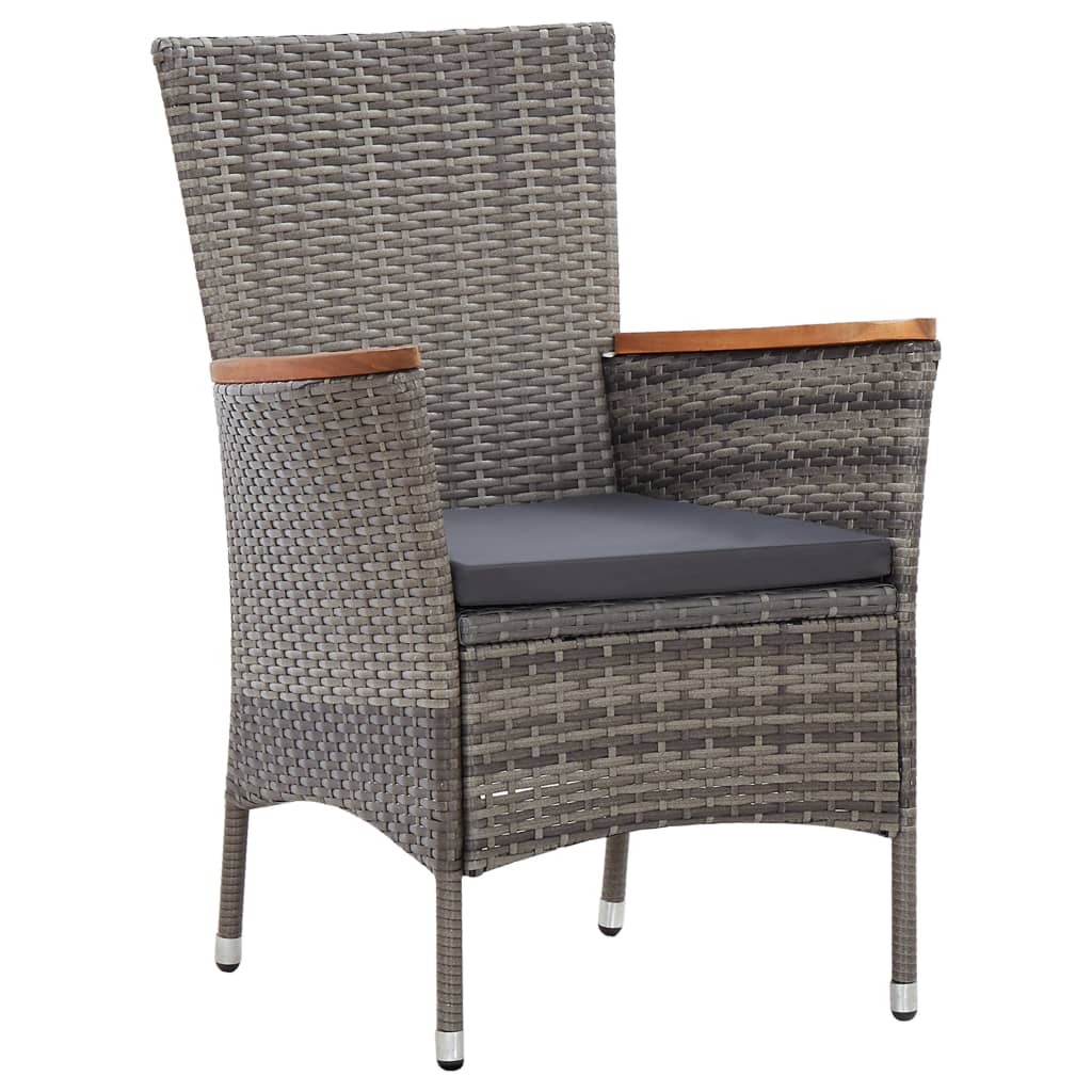 Ensemble à manger de jardin coussins 5pcs Résine tressée Gris - XIOS