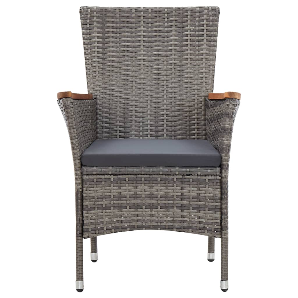 Ensemble à manger de jardin coussins 5pcs Résine tressée Gris - XIOS