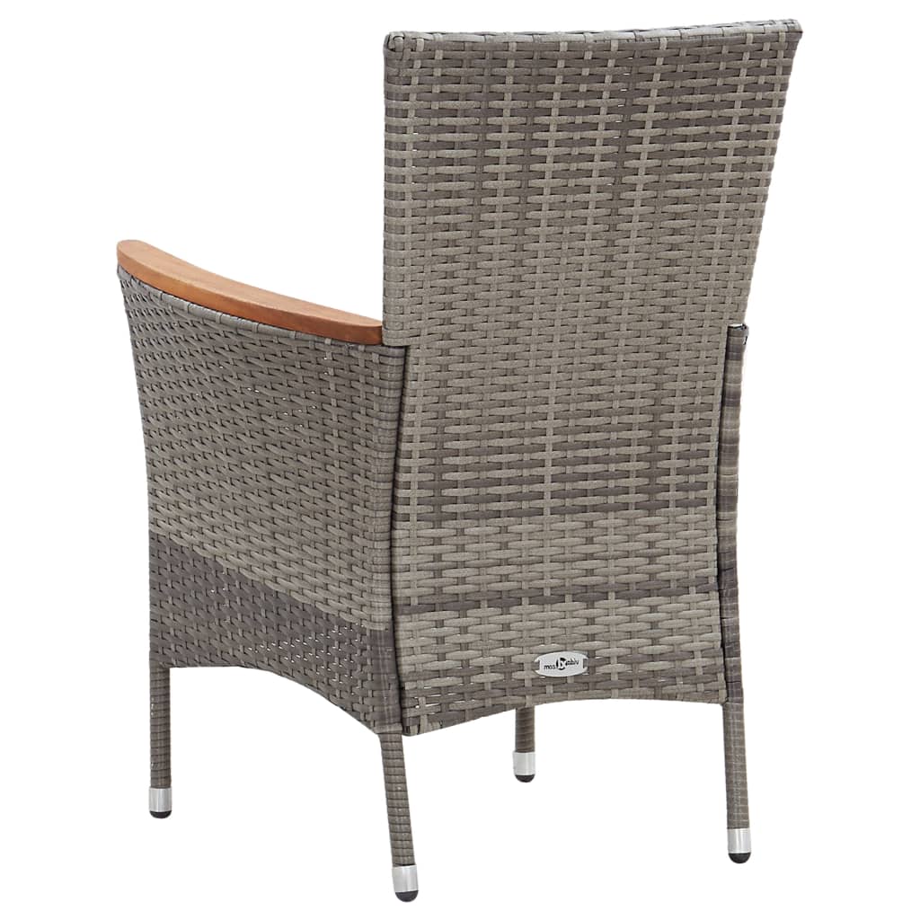 Ensemble à manger de jardin coussins 5pcs Résine tressée Gris - XIOS