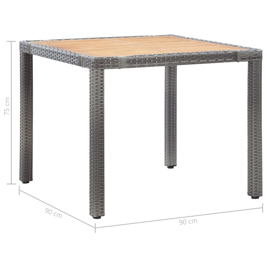 Ensemble à manger de jardin coussins 5pcs Résine tressée Gris - XIOS