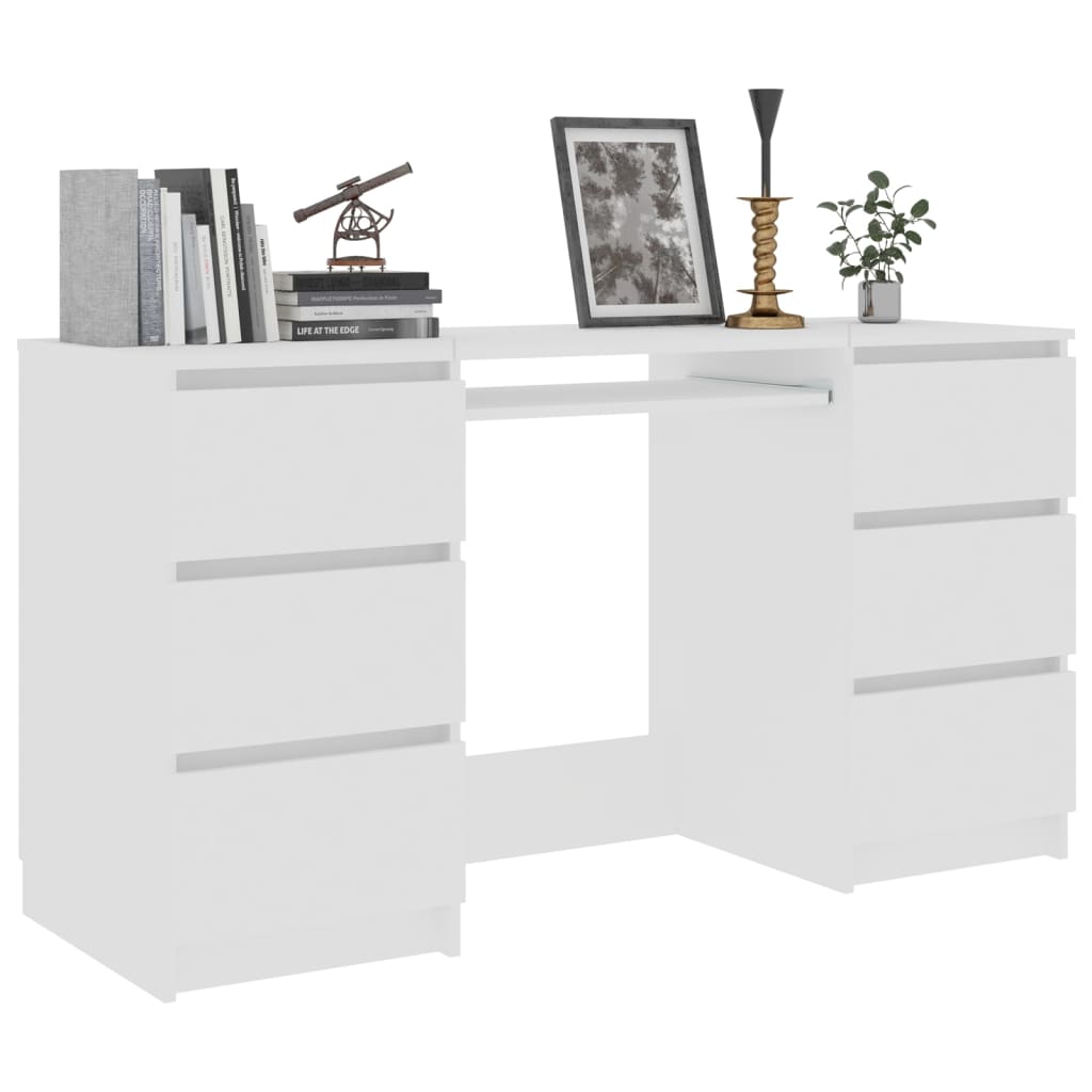 Bureau Blanc 140x50x77 cm Bois d'ingénierie Bureaux vidaXL