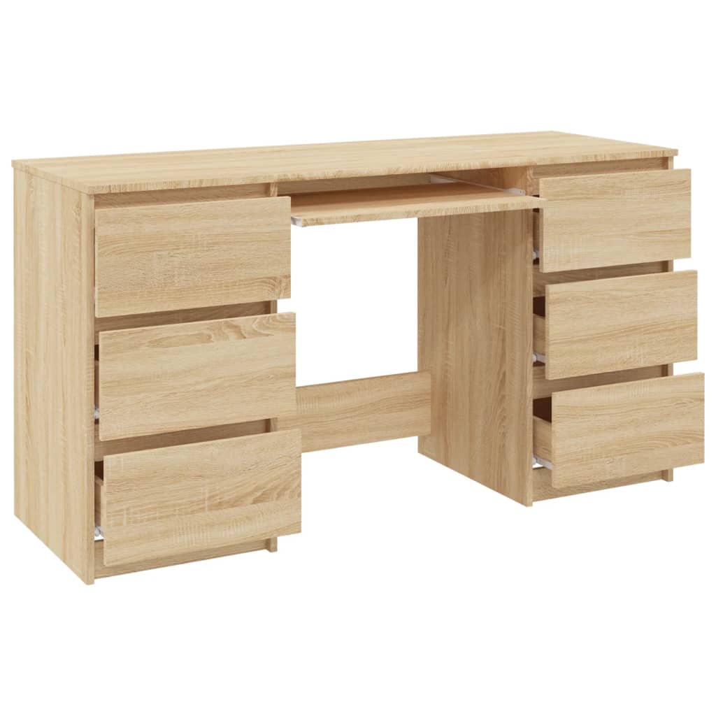 Bureau Chêne sonoma 140x50x77 cm Bois d'ingénierie Bureaux vidaXL