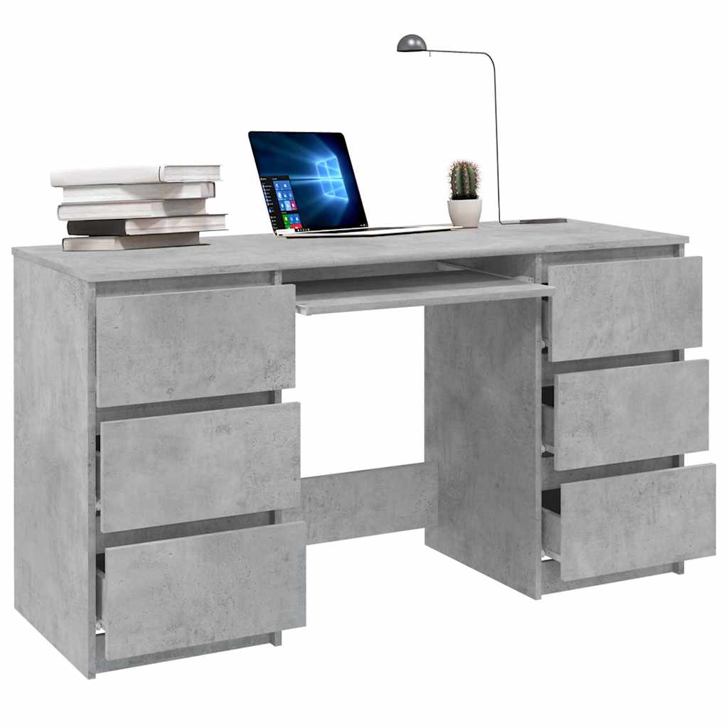 Bureau Gris béton 140x50x77 cm Bois d'ingénierie - XIOS