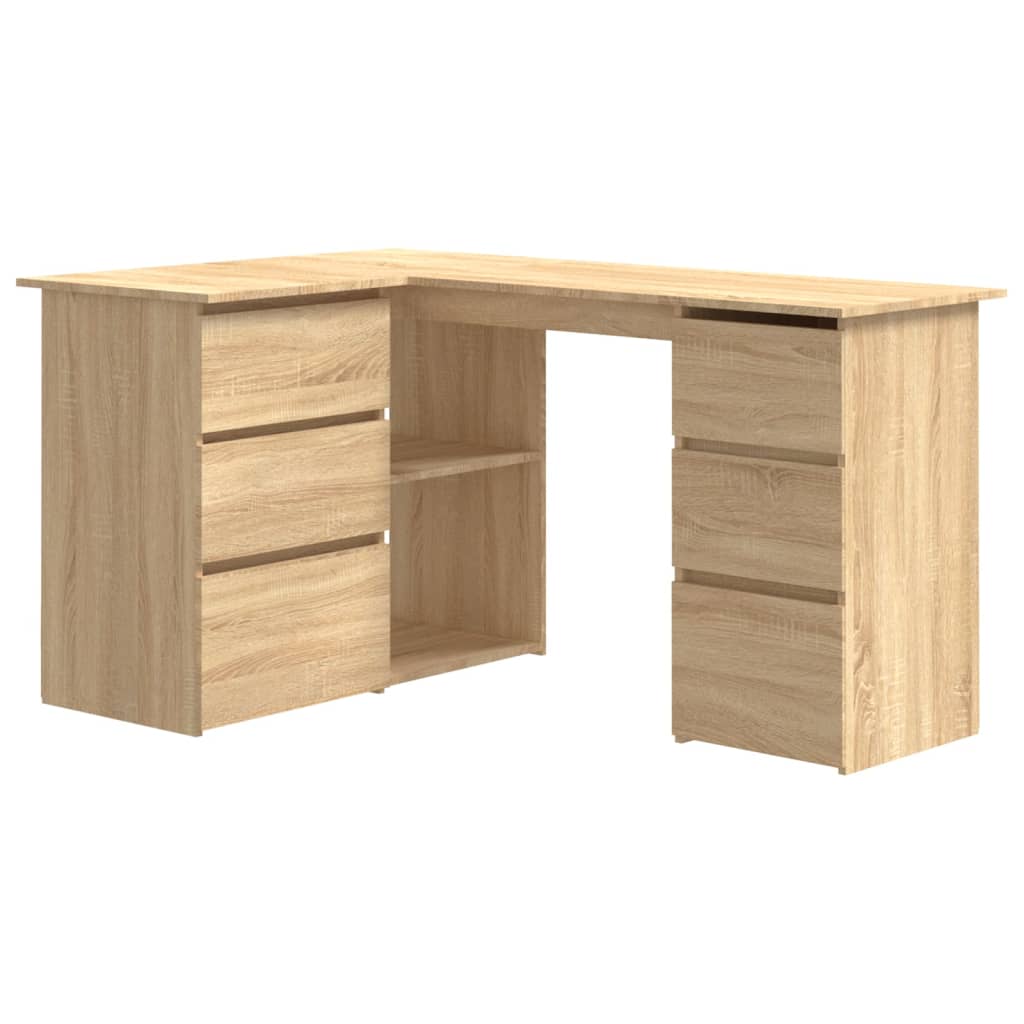 Bureau d'angle Chêne sonoma 145x100x76 cm Bois d'ingénierie Bureaux vidaXL   