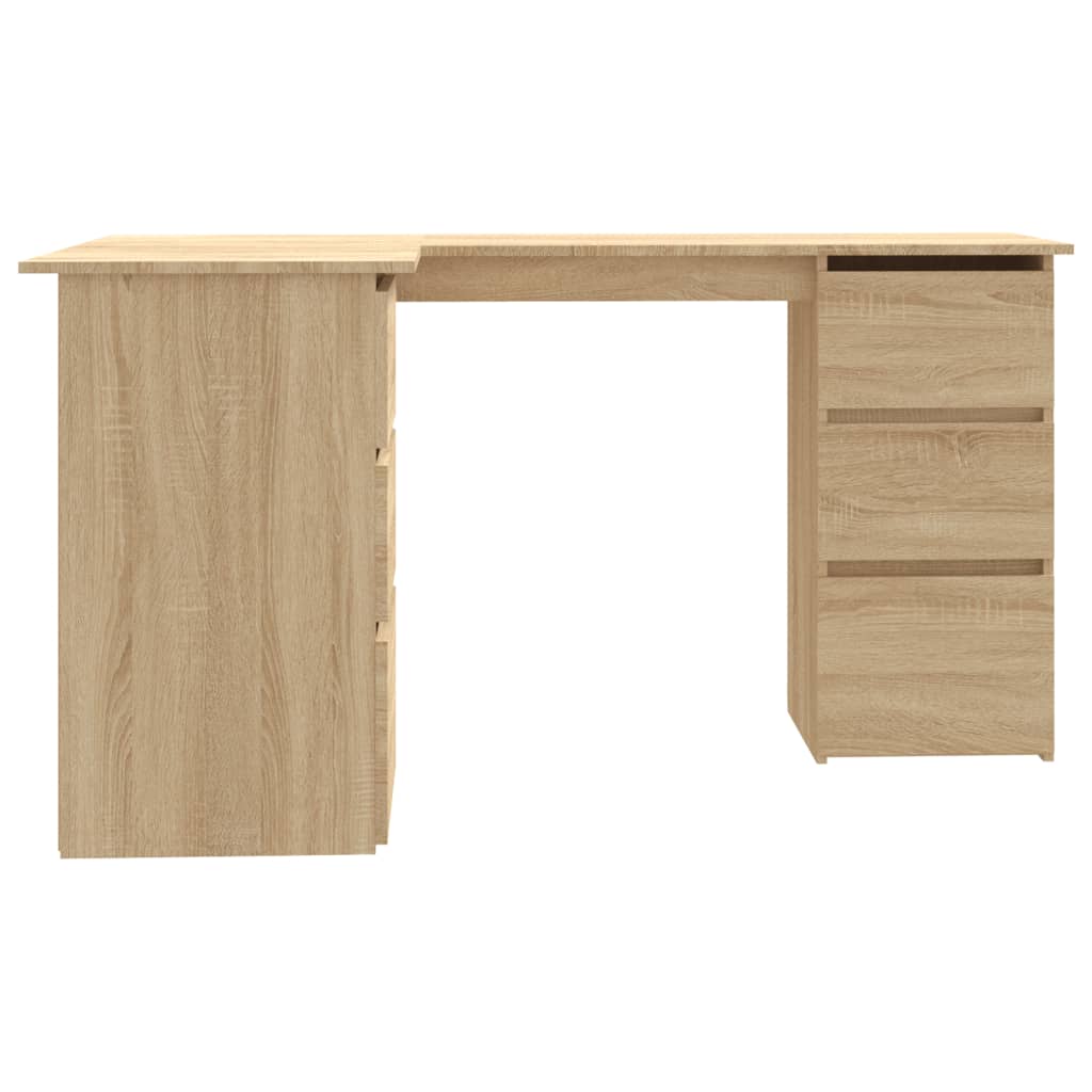Bureau d'angle Chêne sonoma 145x100x76 cm Bois d'ingénierie Bureaux vidaXL   