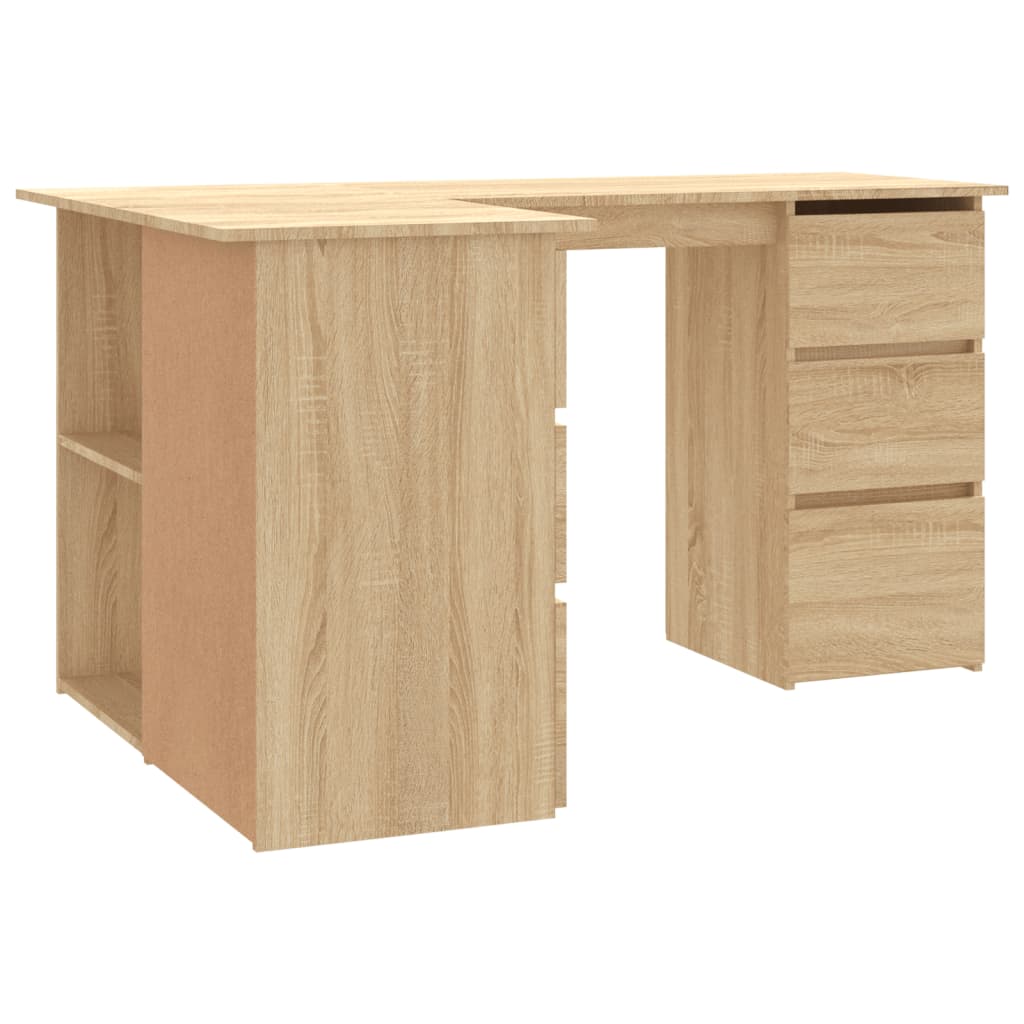 Bureau d'angle Chêne sonoma 145x100x76 cm Bois d'ingénierie Bureaux vidaXL   