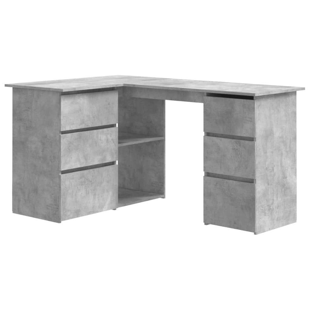 Bureau d'angle Gris béton 145x100x76 cm Bois d'ingénierie Bureaux vidaXL