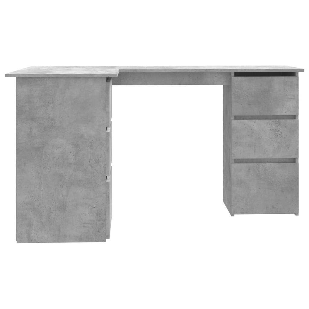 Bureau d'angle Gris béton 145x100x76 cm Bois d'ingénierie Bureaux vidaXL