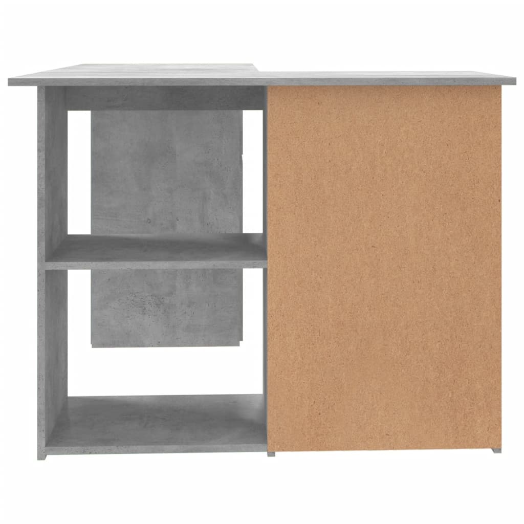 Bureau d'angle Gris béton 145x100x76 cm Bois d'ingénierie Bureaux vidaXL