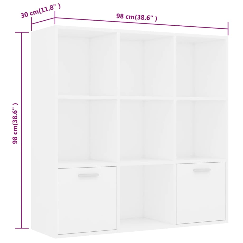 Bibliothèque Blanc 98x30x98 cm Bois d’ingénierie - XIOS