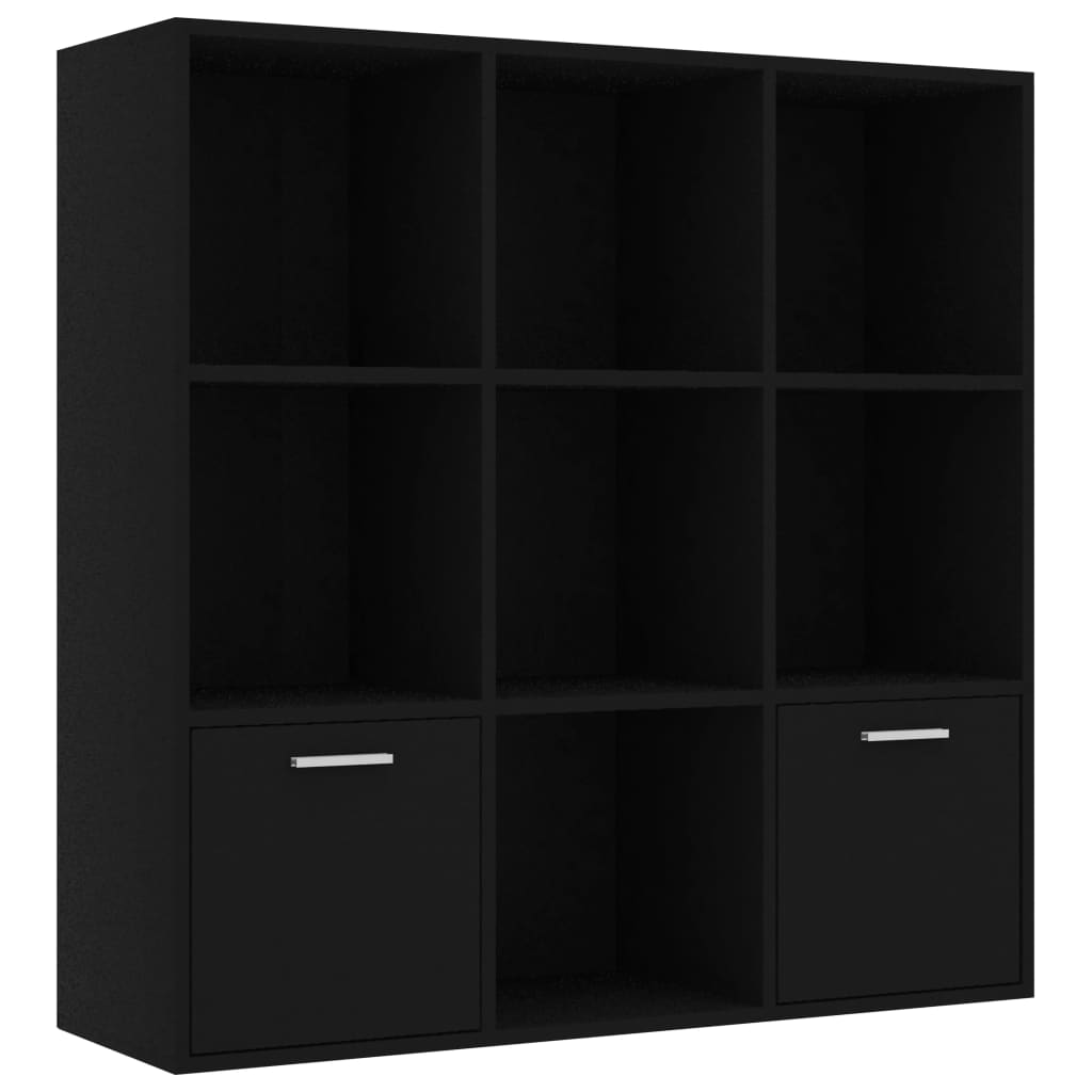 Bibliothèque Noir 98x30x98 cm Bois d’ingénierie - XIOS