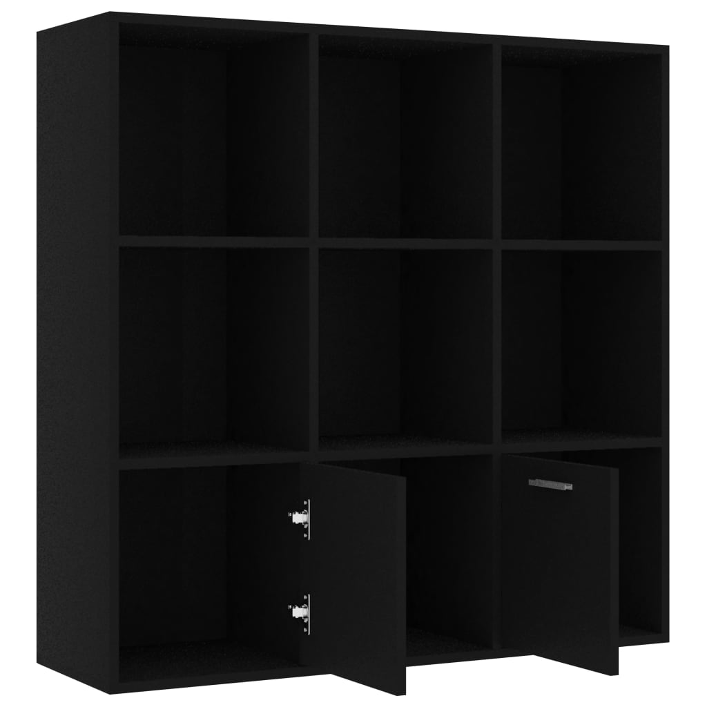 Bibliothèque Noir 98x30x98 cm Bois d’ingénierie - XIOS