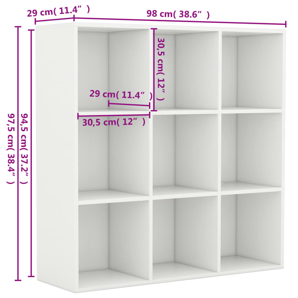 Bibliothèque blanc 98x29x97,5 cm bois d'ingénierie - XIOS