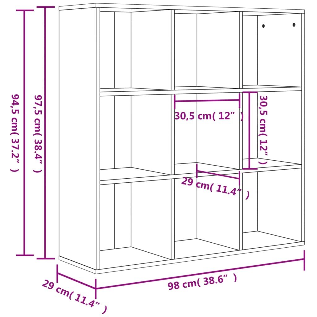 Bibliothèque chêne sonoma 98x29x97,5 cm bois d'ingénierie - XIOS