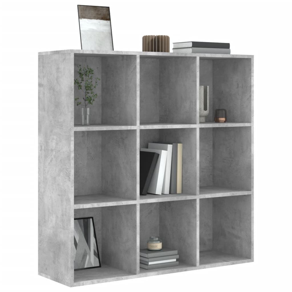 Bibliothèque gris béton 98x29x97,5 cm bois d'ingénierie - XIOS