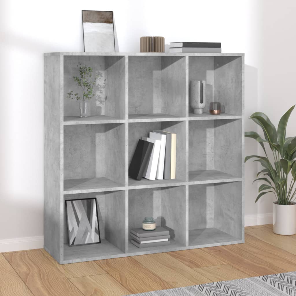 Bibliothèque gris béton 98x29x97,5 cm bois d'ingénierie - XIOS