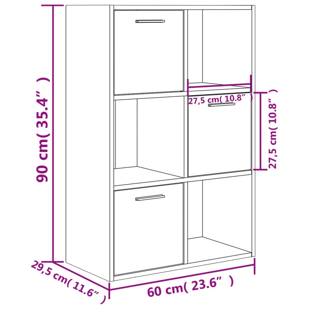 Armoire de rangement Gris béton 60x29,5x90 cm Bois d'ingénierie - XIOS