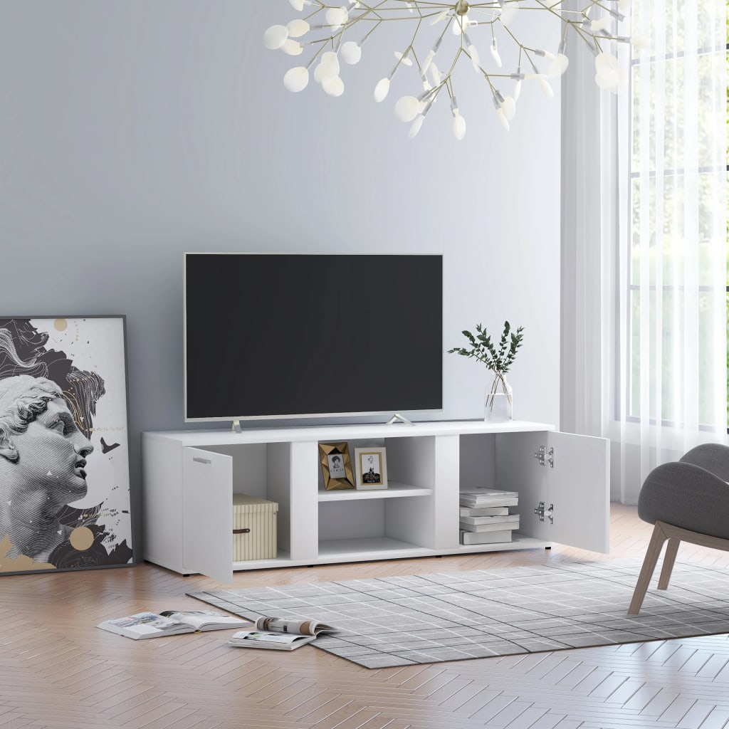 Meuble TV Blanc 120x34x37 cm Bois d'ingénierie Meubles TV vidaXL   