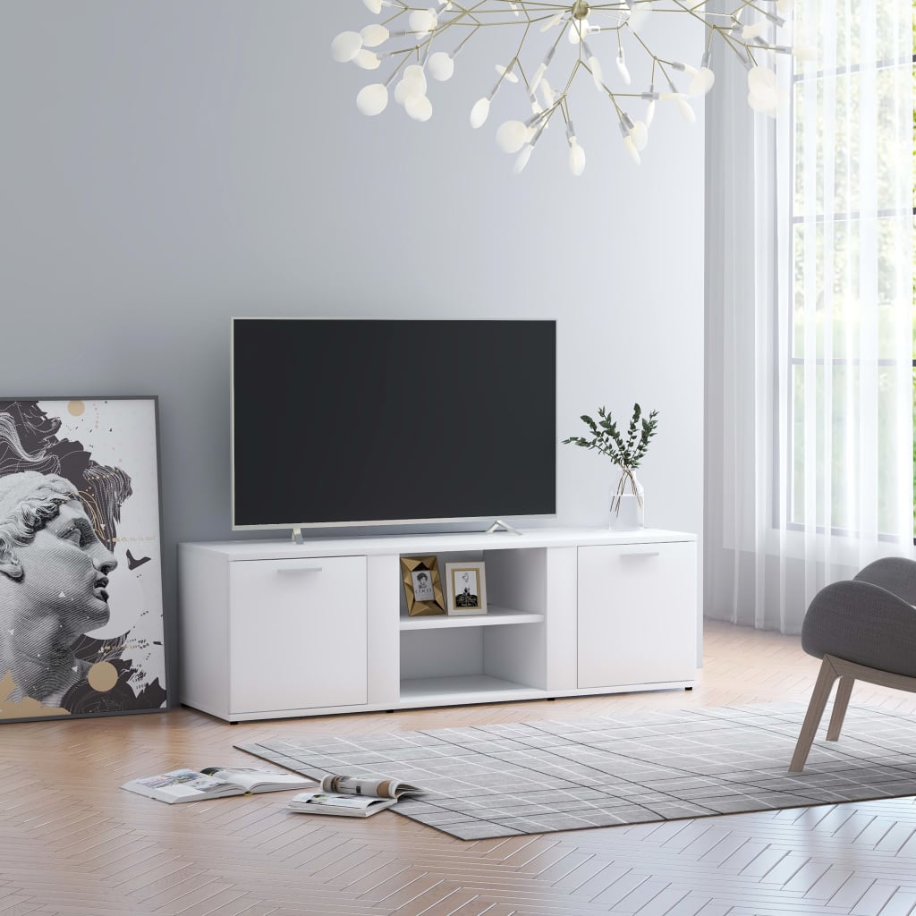 Meuble TV Blanc 120x34x37 cm Bois d'ingénierie Meubles TV vidaXL   