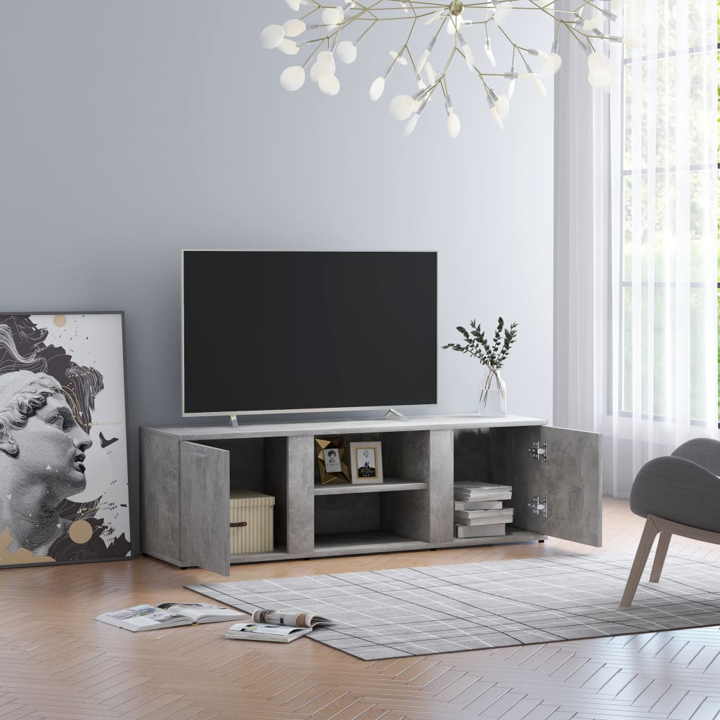 Meuble TV Gris béton 120x34x37 cm Bois d’ingénierie Meubles TV vidaXL   