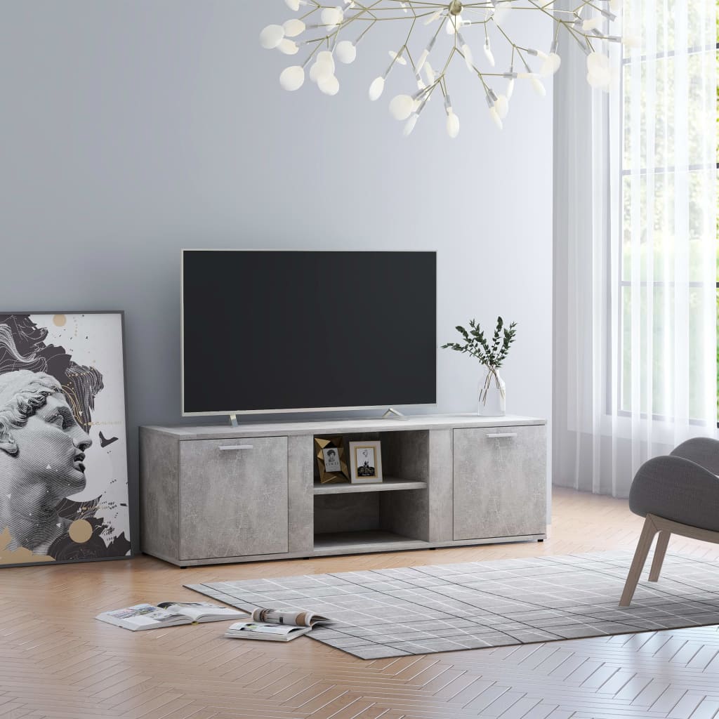 Meuble TV Gris béton 120x34x37 cm Bois d’ingénierie Meubles TV vidaXL   