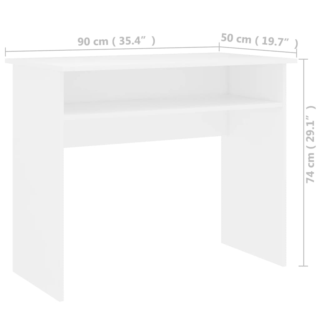 Bureau Blanc 90x50x74 cm Bois d'ingénierie Bureaux vidaXL
