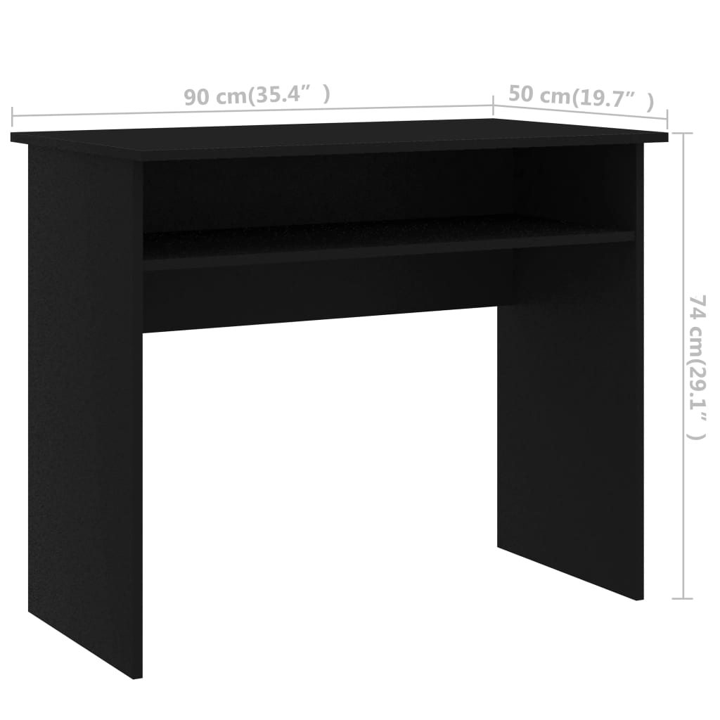 Bureau Noir 90x50x74 cm Bois d'ingénierie Bureaux vidaXL