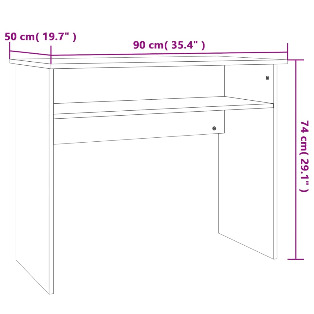 Bureau Chêne sonoma 90x50x74 cm Bois d'ingénierie Bureaux vidaXL