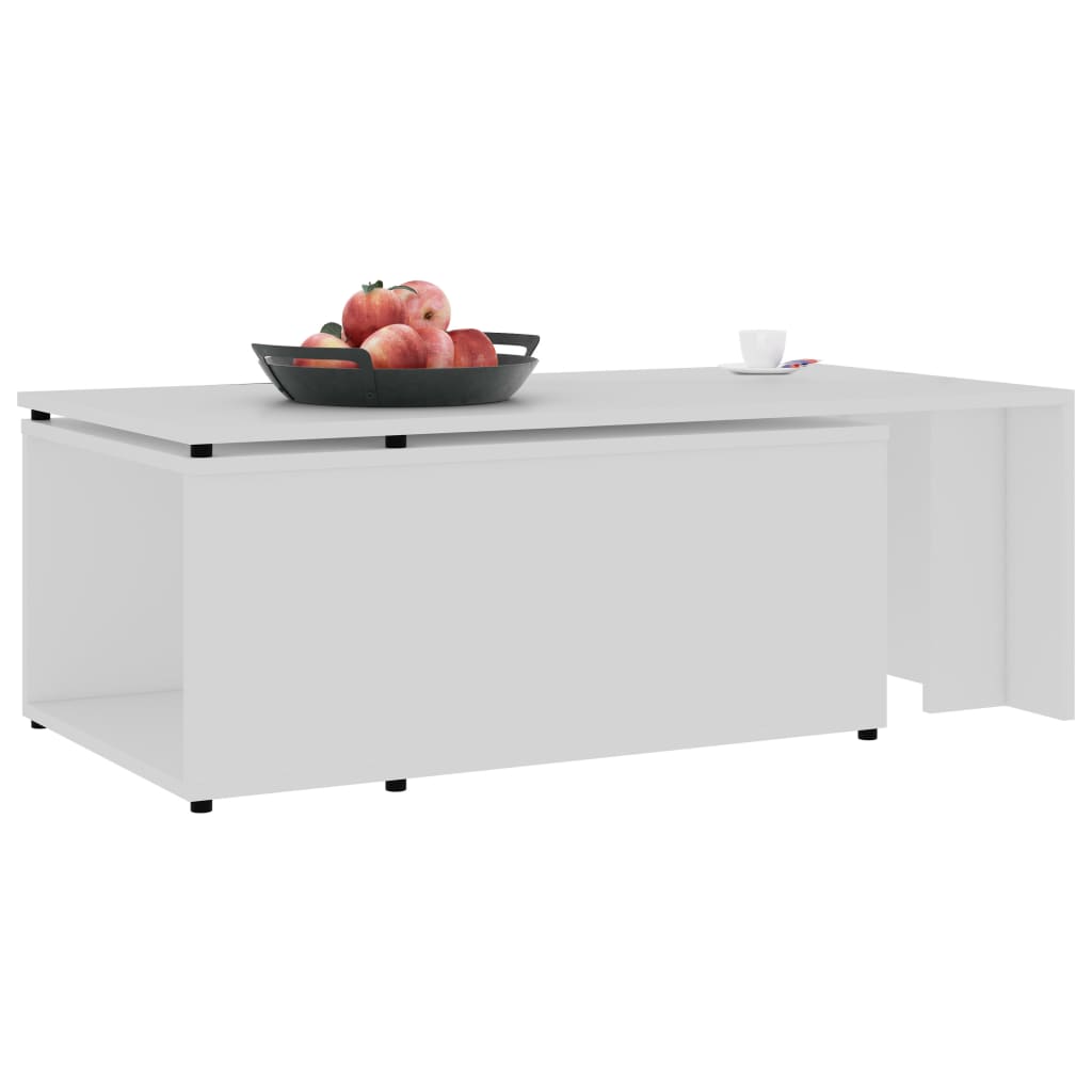 Table basse Blanc 150x50x35 cm Bois d'ingénierie - XIOS