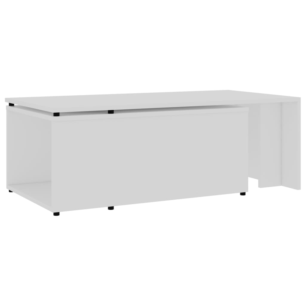 Table basse Blanc 150x50x35 cm Bois d'ingénierie - XIOS