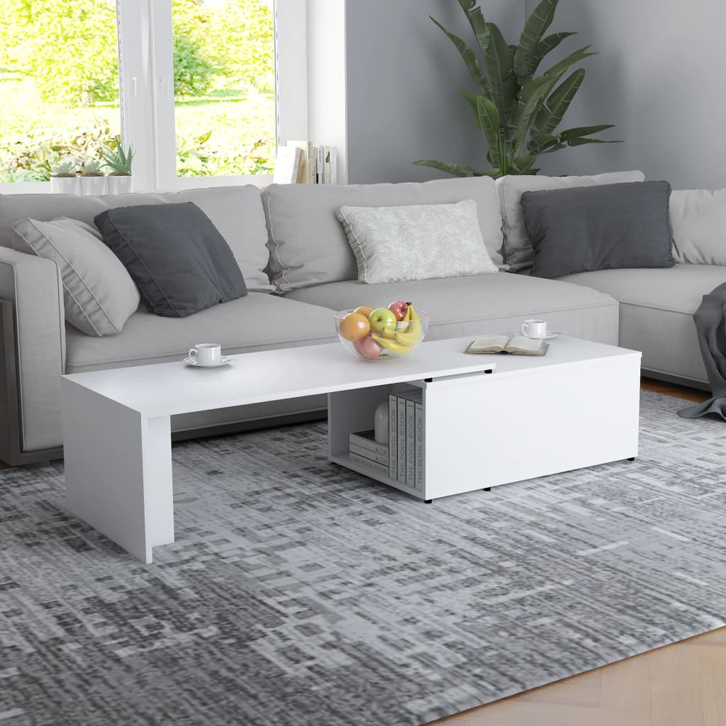 Table basse Blanc 150x50x35 cm Bois d'ingénierie - XIOS