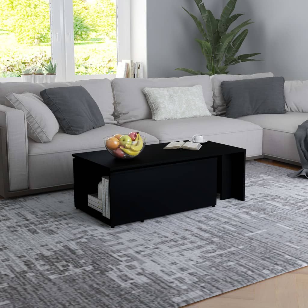 Table basse Noir 150x50x35 cm Bois d'ingénierie - XIOS