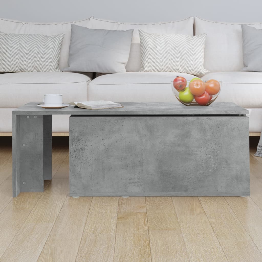 Table basse gris béton 150x50x35 cm bois d'ingénierie - XIOS
