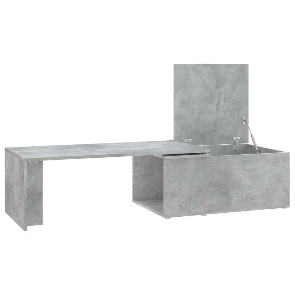 Table basse gris béton 150x50x35 cm bois d'ingénierie - XIOS