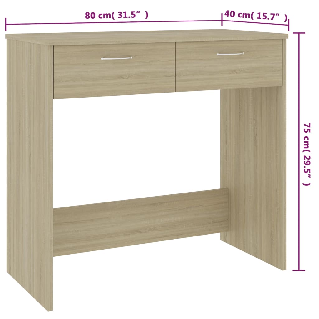 Bureau Chêne Sonoma 80x40x75 cm Aggloméré Bureaux vidaXL   