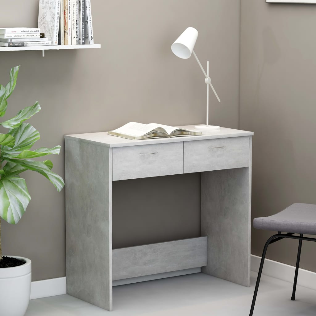 Bureau Gris béton 80x40x75 cm Bois d’ingénierie - XIOS