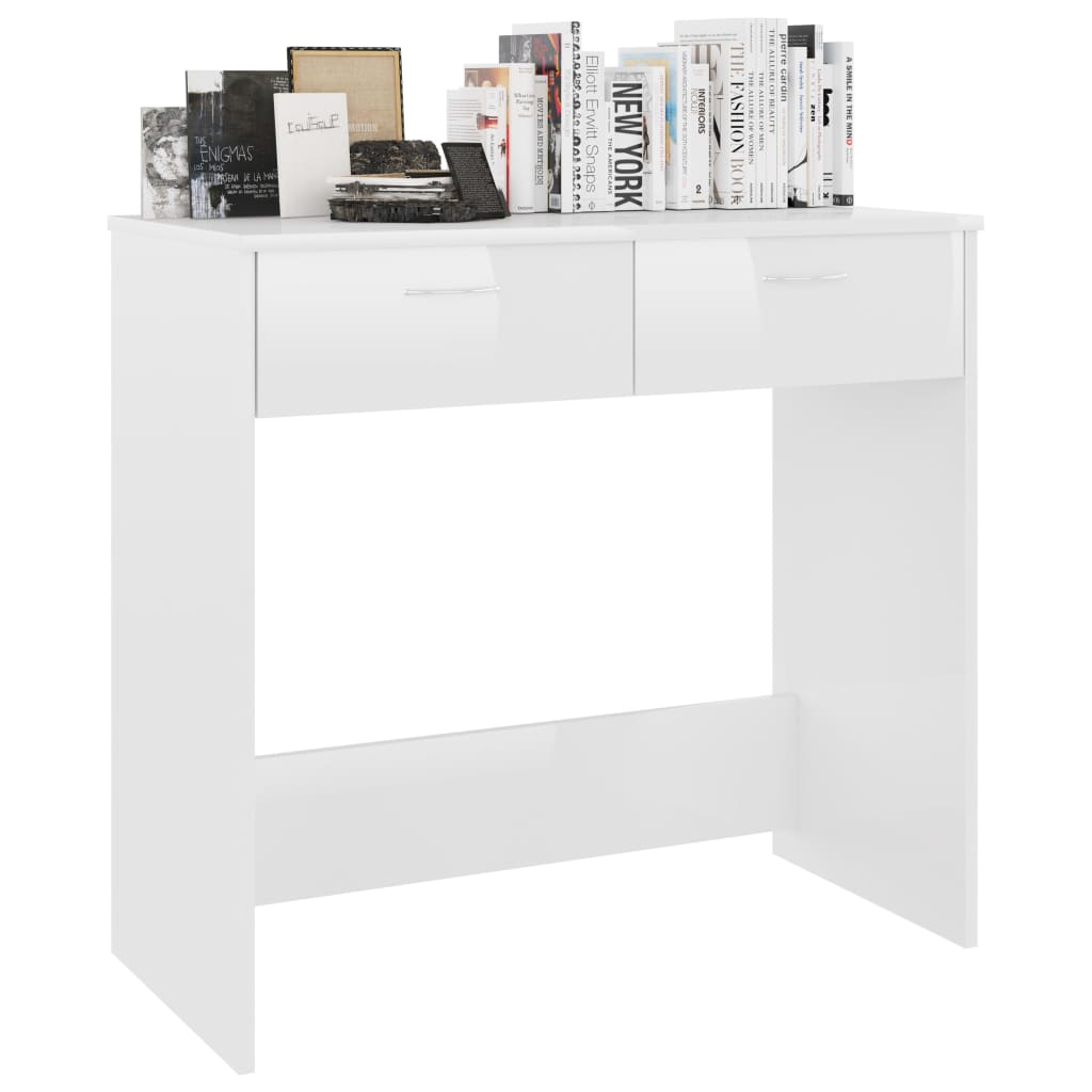 Bureau Blanc brillant 80x40x75 cm Aggloméré Bureaux vidaXL   
