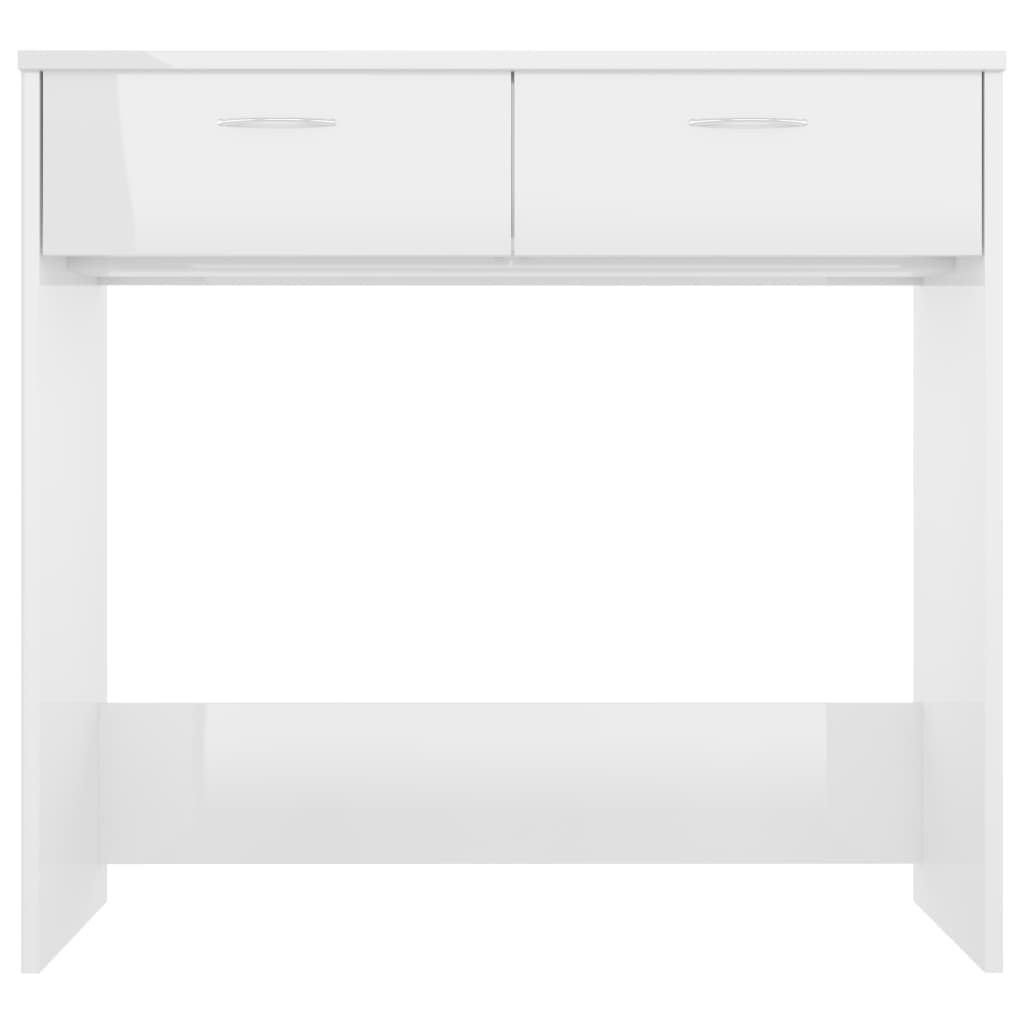 Bureau Blanc brillant 80x40x75 cm Aggloméré Bureaux vidaXL   