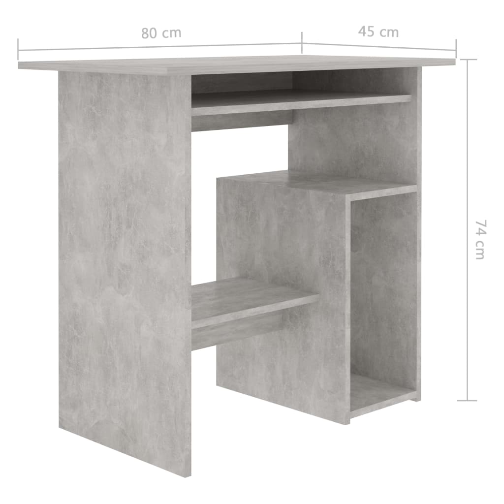 Bureau Gris béton 80x45x74 cm Bois d’ingénierie Bureaux vidaXL   