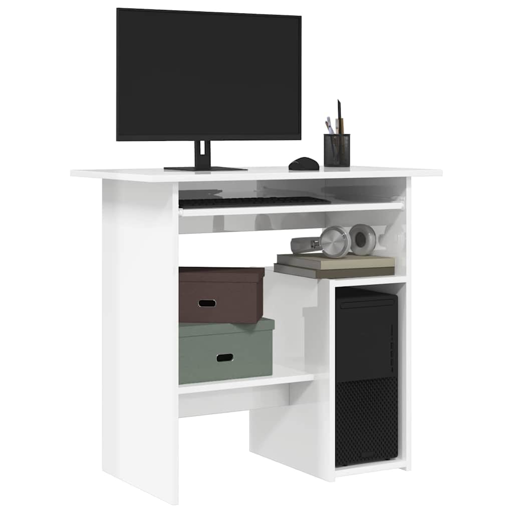Bureau Blanc brillant 80x45x74 cm Bois d’ingénierie - XIOS