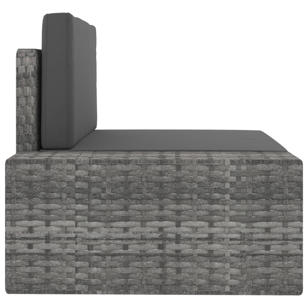 Canapé sectionnel 2 places Résine tressée Gris Éléments pour canapés modulables de jardin vidaXL