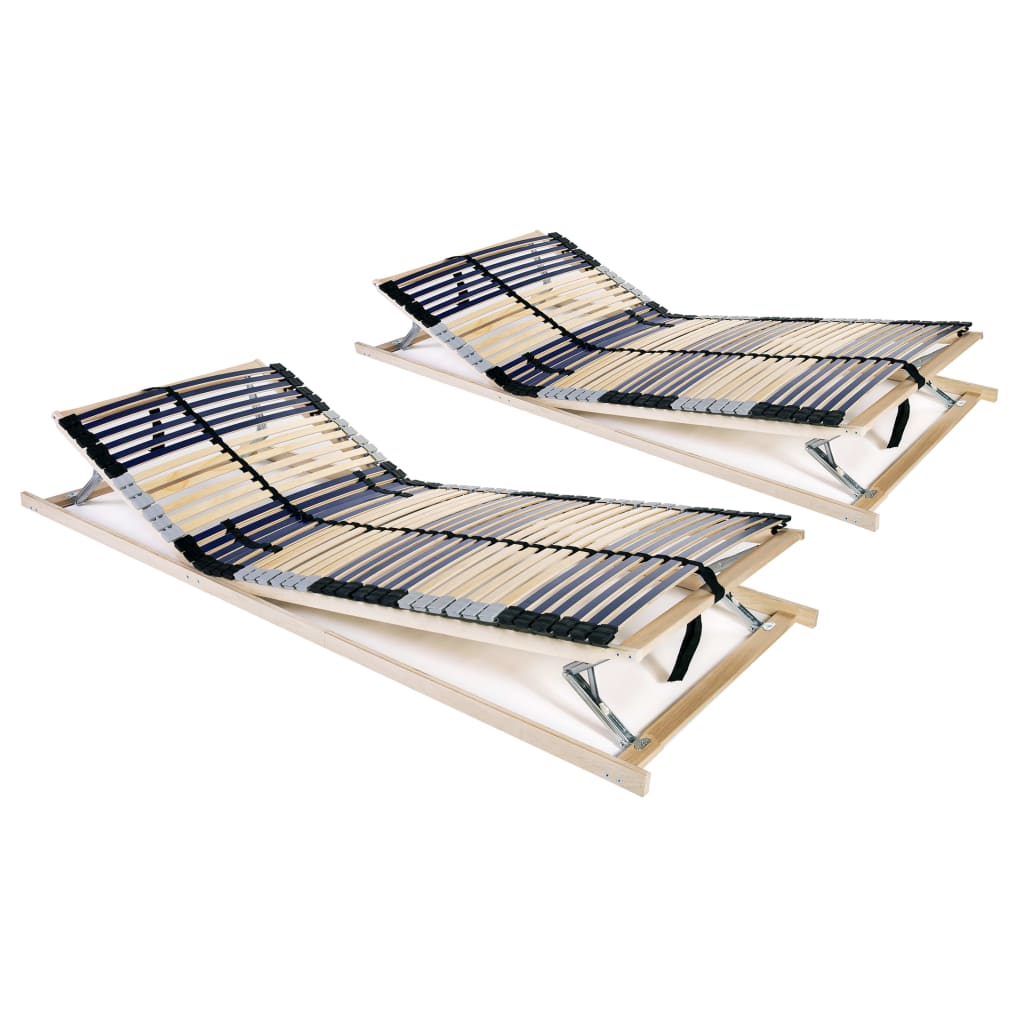 Sommiers à lattes sans matelas 2 pcs avec 42 lattes 80x200 cm - XIOS