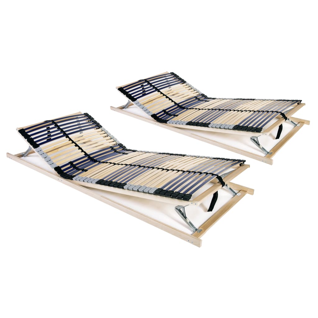 Sommiers à lattes sans matelas 2 pcs avec 42 lattes 90x200 cm - XIOS