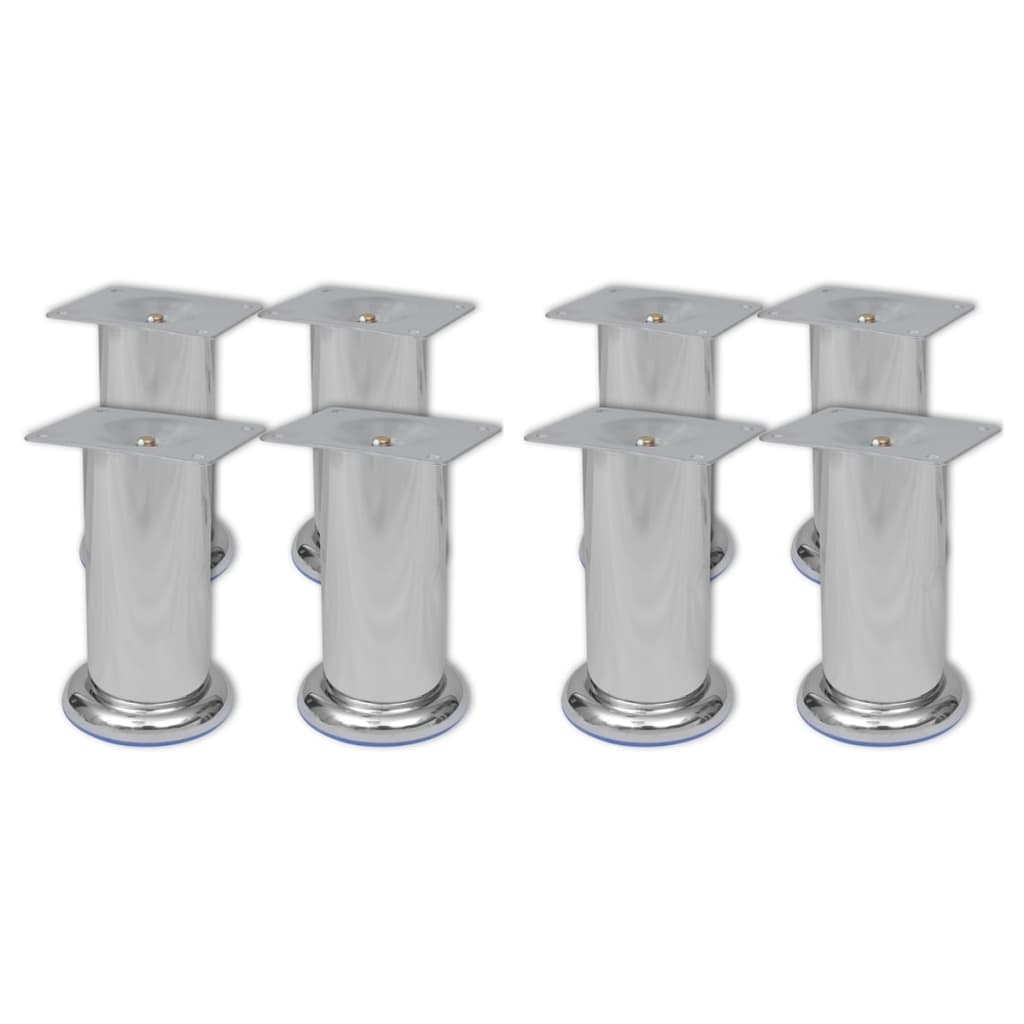 Pieds ronds de canapé 8 pcs Chrome 120 mm - XIOS