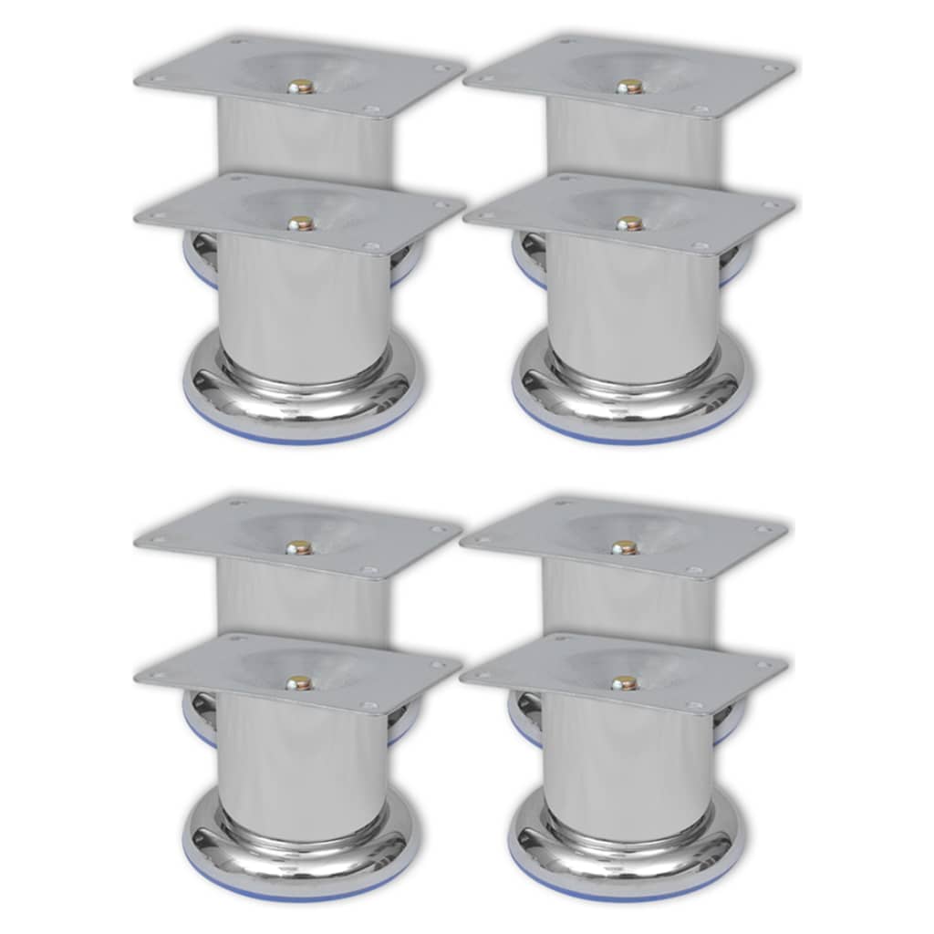 Pieds ronds de canapé 8 pcs Chrome 60 mm Supports pour fauteuils & canapés vidaXL