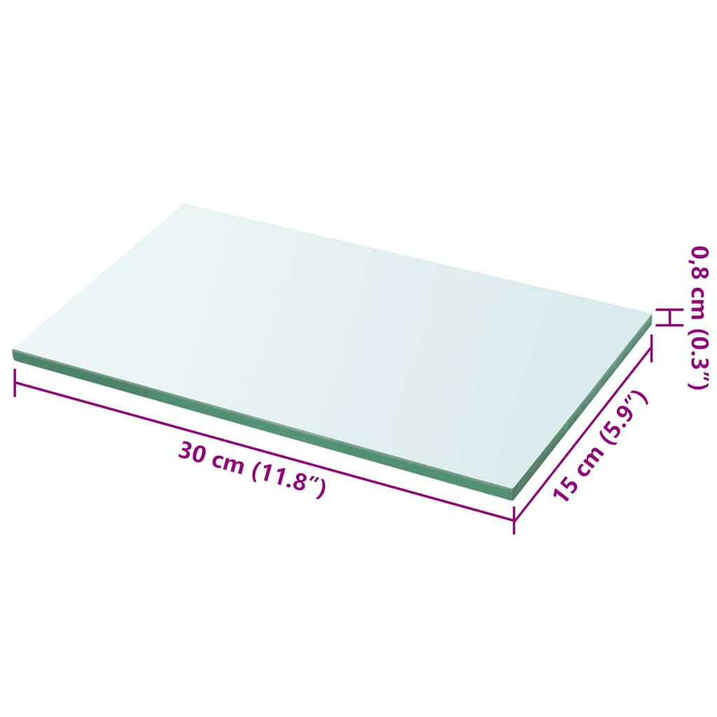 Panneaux d'étagère 2 pcs Verre Transparent 30 x 15 cm - XIOS
