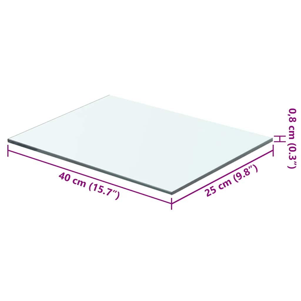 Panneaux d'étagère 2 pcs Verre Transparent 40 x 25 cm - XIOS