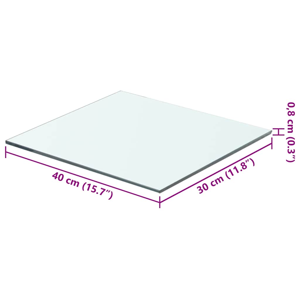 Panneaux d'étagère 2 pcs Verre Transparent 40 x 30 cm - XIOS